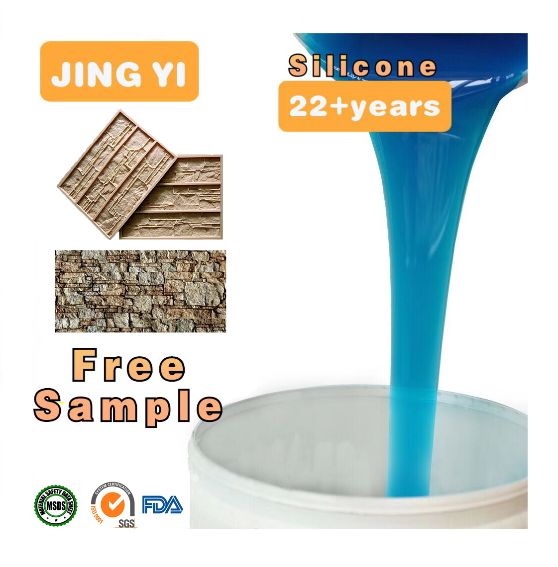 Latest Design Concrete Architectural Artificial Brick Silicone Mold High Tear Resistance Liquid Silicone Rubber for Cement Molds