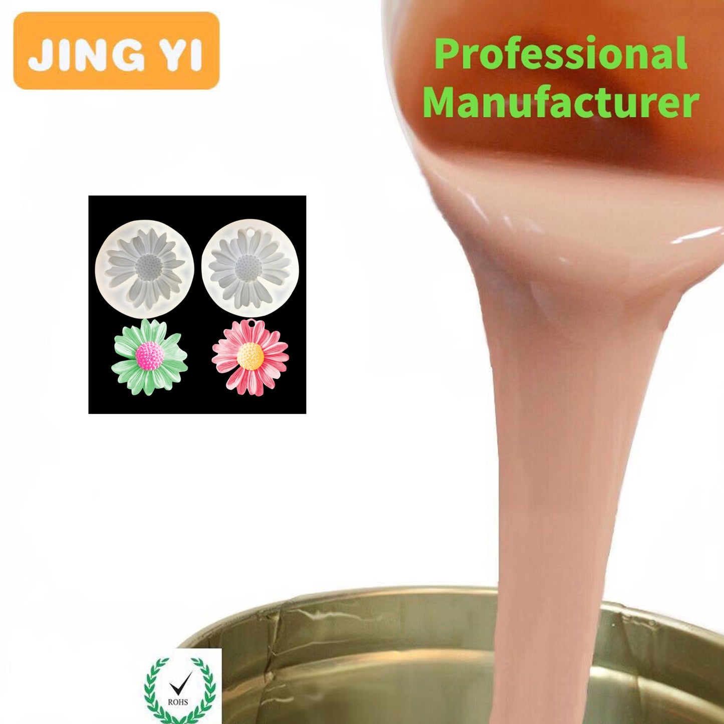 Tin Cure White Silicone Rubber Rtv2 Liquid Rubber Make Handicraft Products for Soap Mold Vase Mold