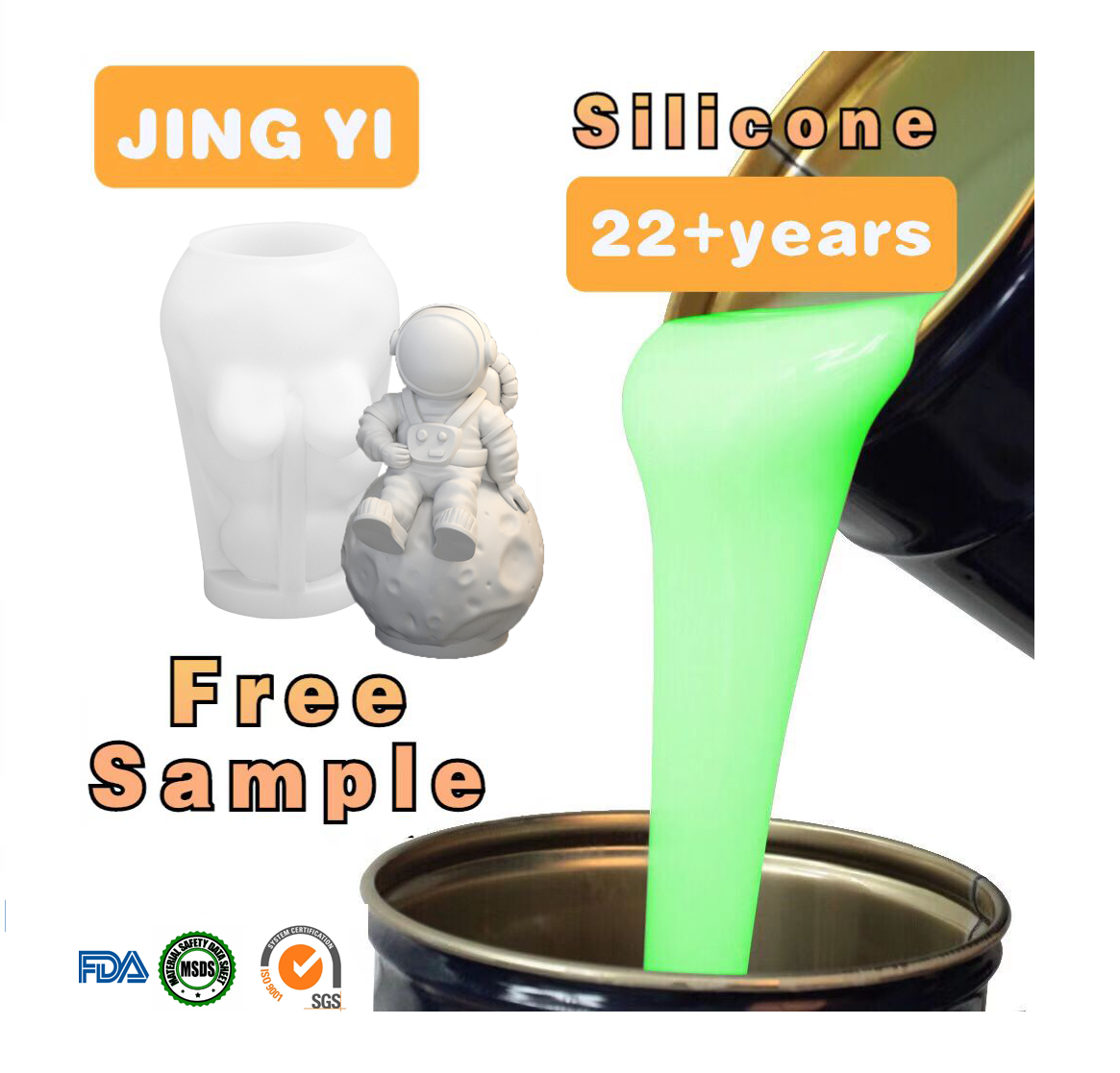 Silicone Manufacturer Rtv2 Liquid Silicone Rubber Material for Concrete/gypsum Molds 3D Wall Decoration Ceiling Mold Making