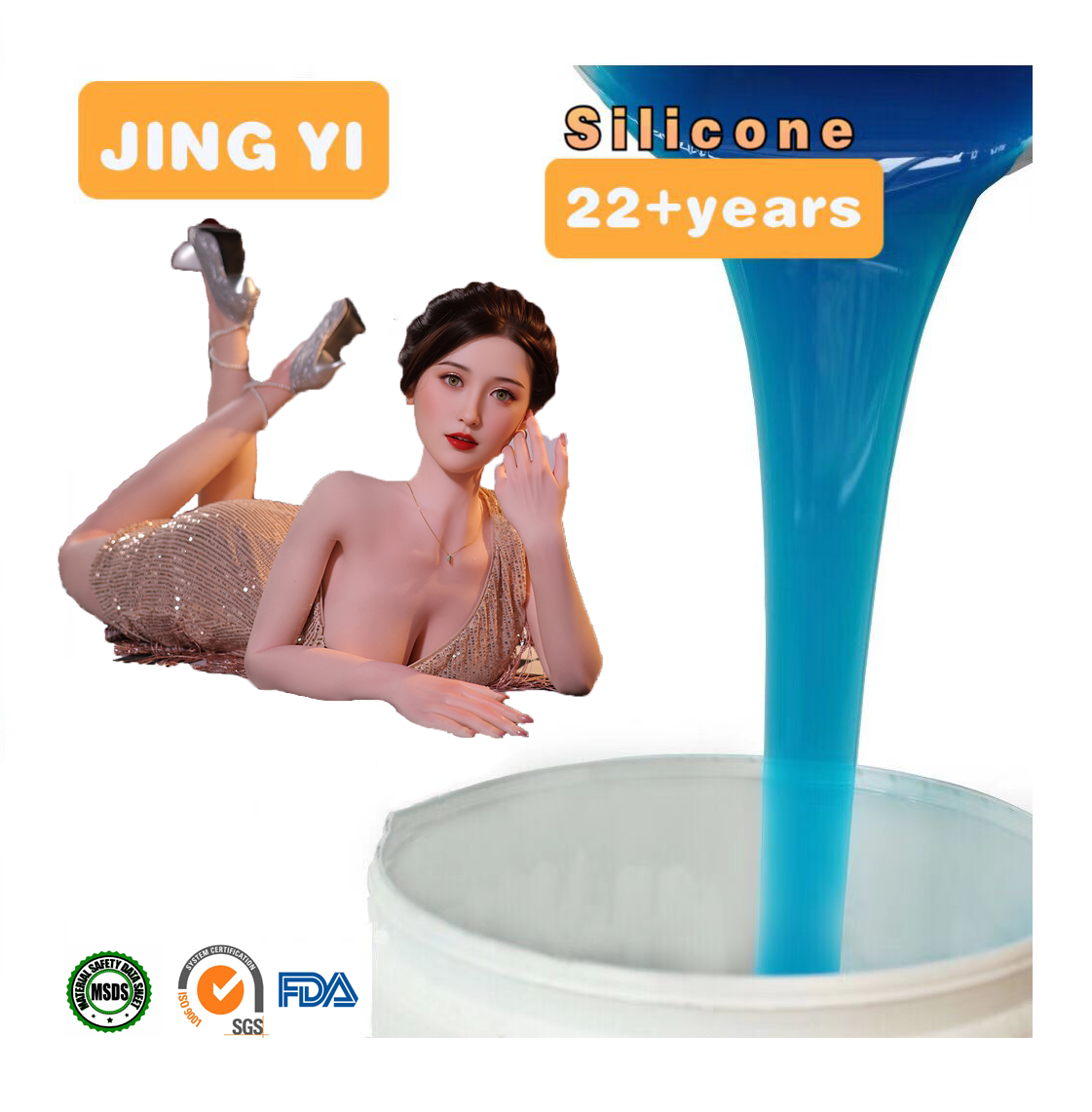New Style Platinum Liquid Lifecasting Silicone Food Grade RTV Addition Cure Silicone Rubber Addition Type Silicone to Make Dildo