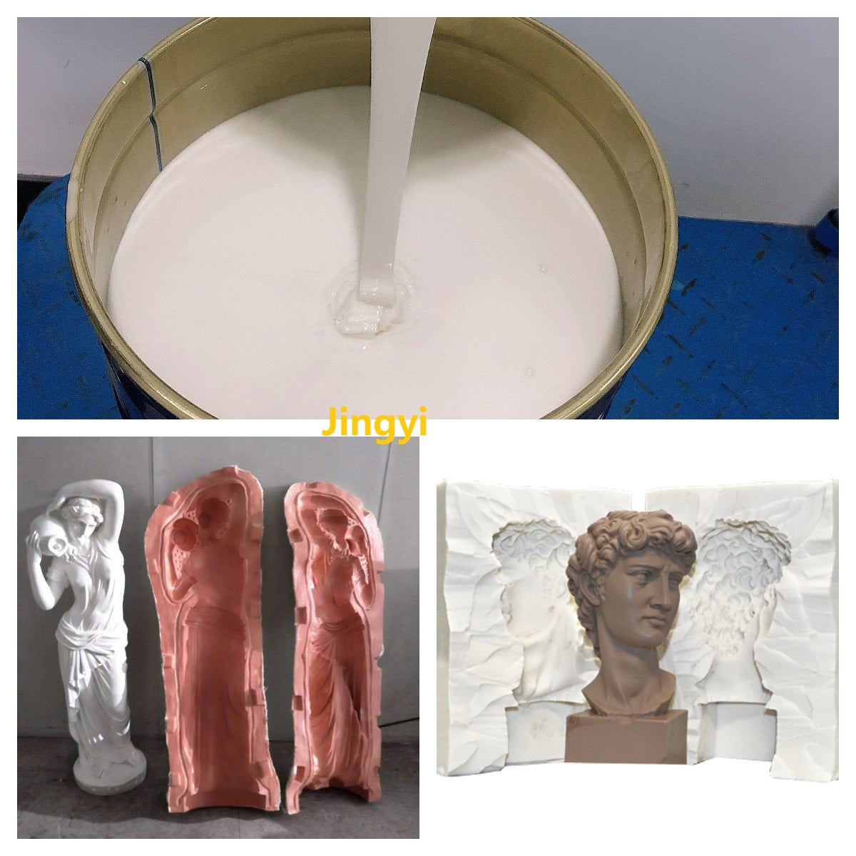 Wholesale Price Tin Cure Liquid Silicone Rubber Raw Material Rtv2 Liquid Cement Concrete Gypsum Mold Making Silicone Rubber