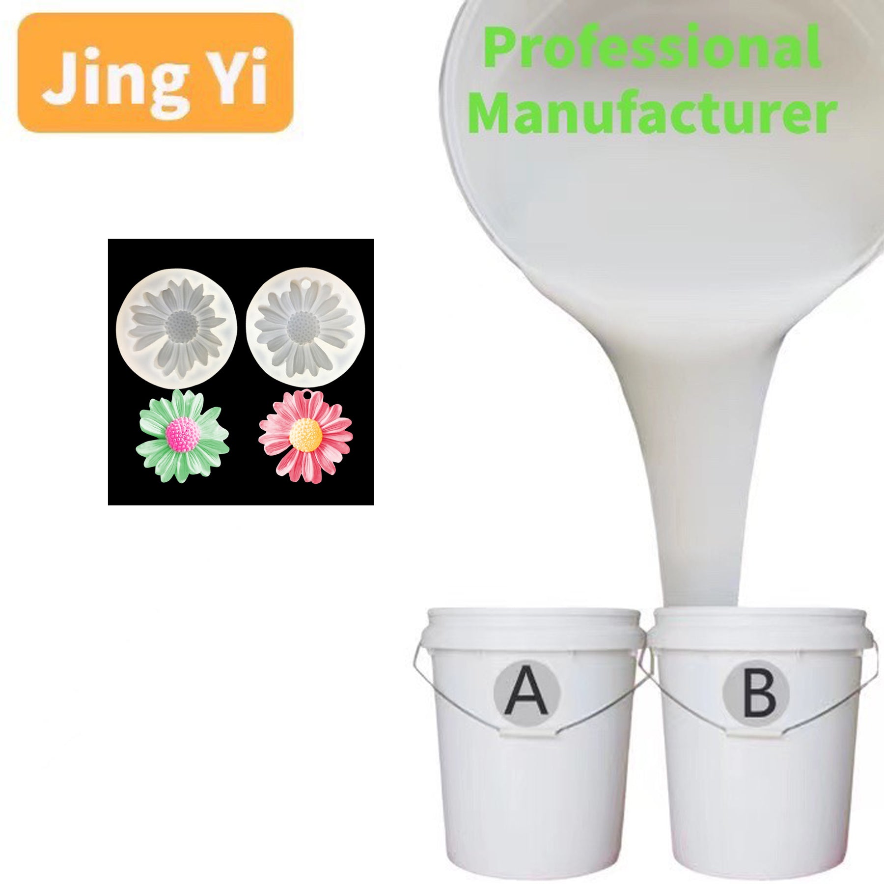 Tin Cure White Silicone Rubber Rtv2 Liquid Rubber Make Handicraft Products for Soap Mold Vase Mold