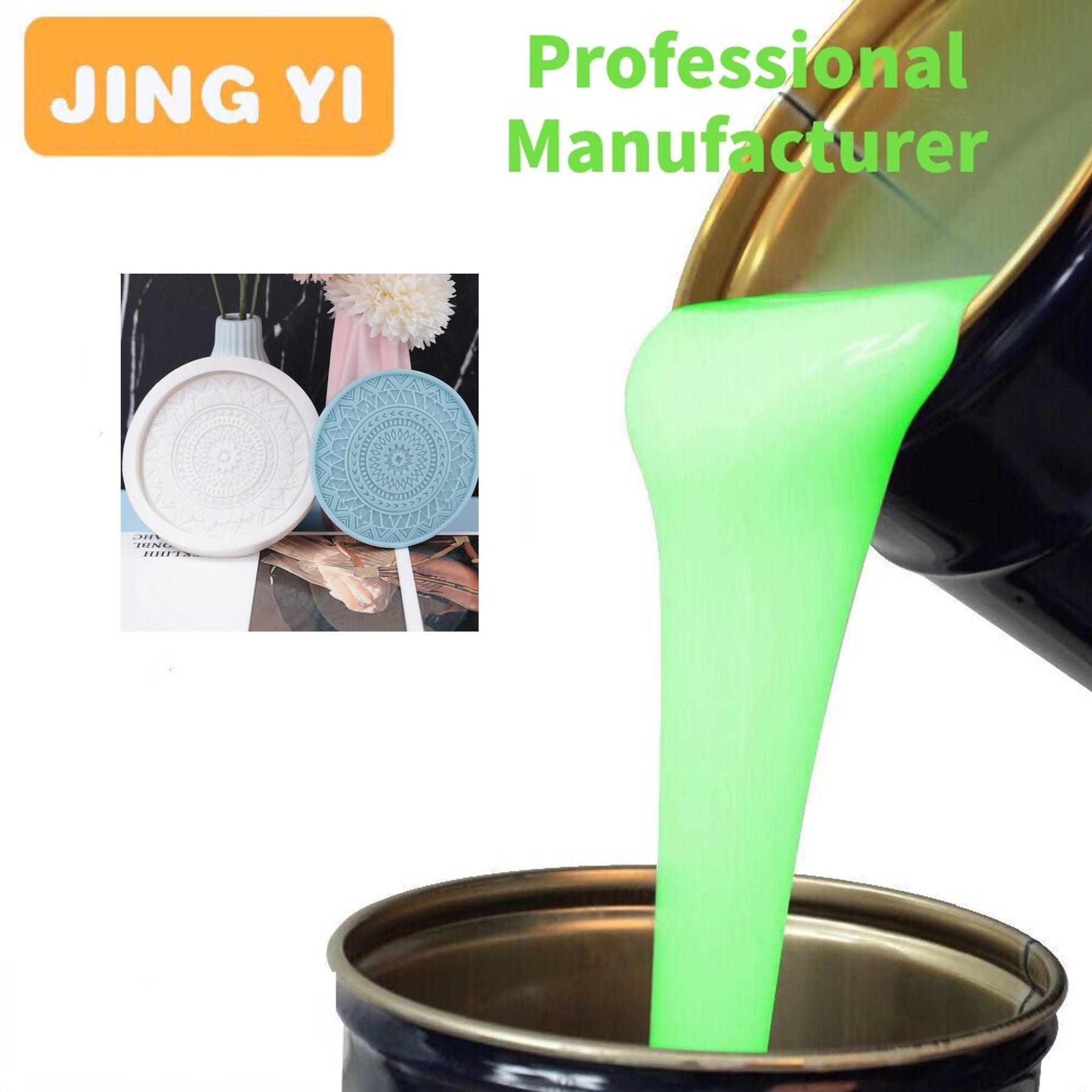 Pattern Is Seen Clearly Silicon Rubber Raw Material RTV2 for Casting Concrete Plaster Mold