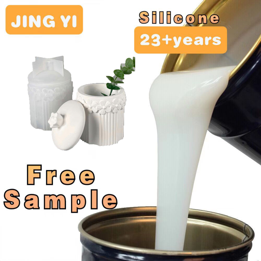 Free Sample RTV2 Silicone Liquid Rubber for Cement Succulent Flower Pot Molds Silicone Raw Material Concrete Planter Mold