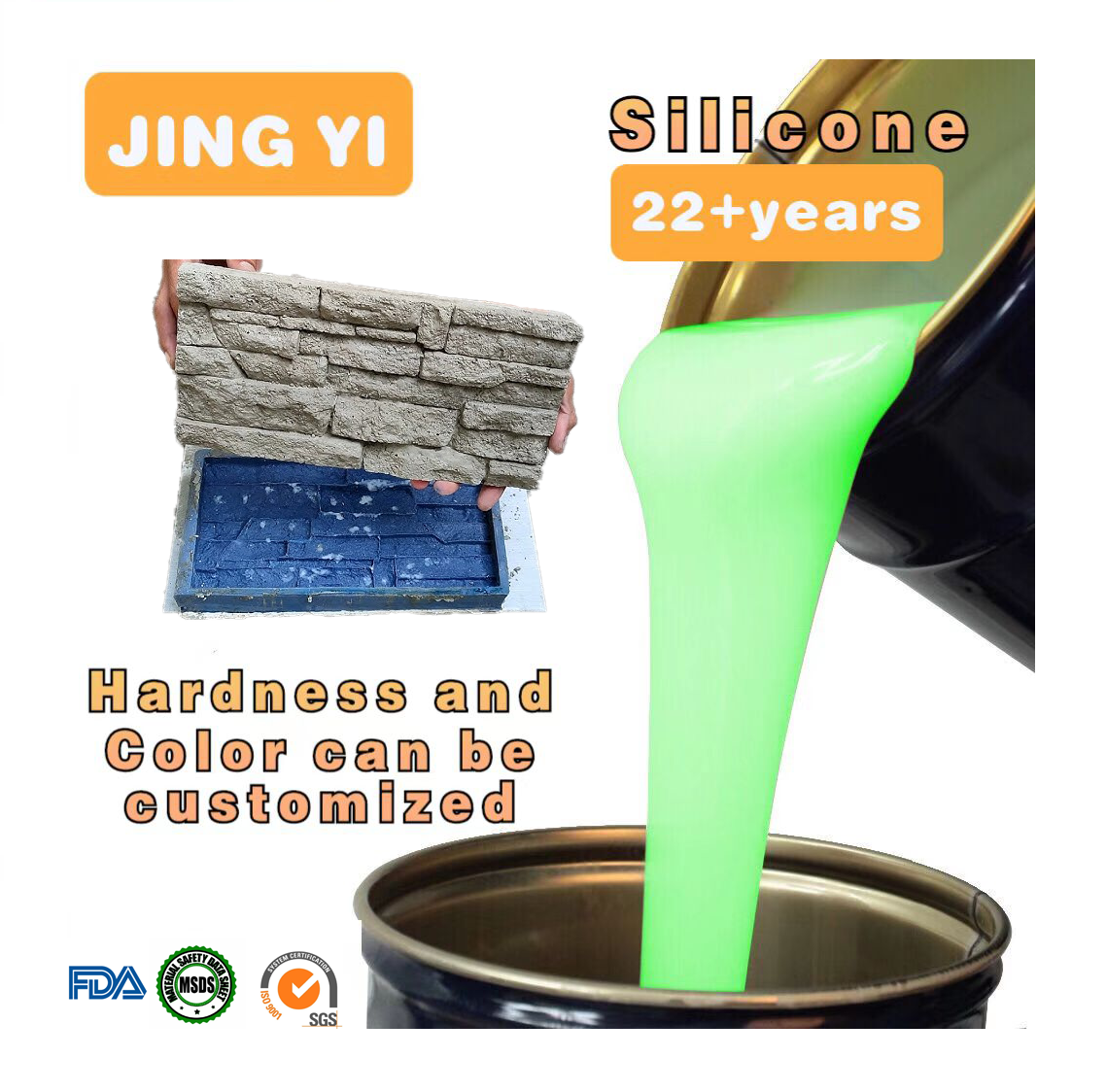 China Manufacturer Silicone RTV2 Tin Cure Stone Mould Liquid Veneer RTV Concrete Plaster Gypsum Mold for Profiles and Decoration