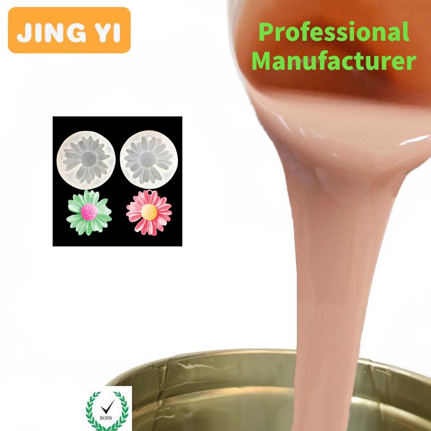 Tin Cure White Silicone Rubber Rtv2 Liquid Rubber Make Handicraft Products for Soap Mold Vase Mold