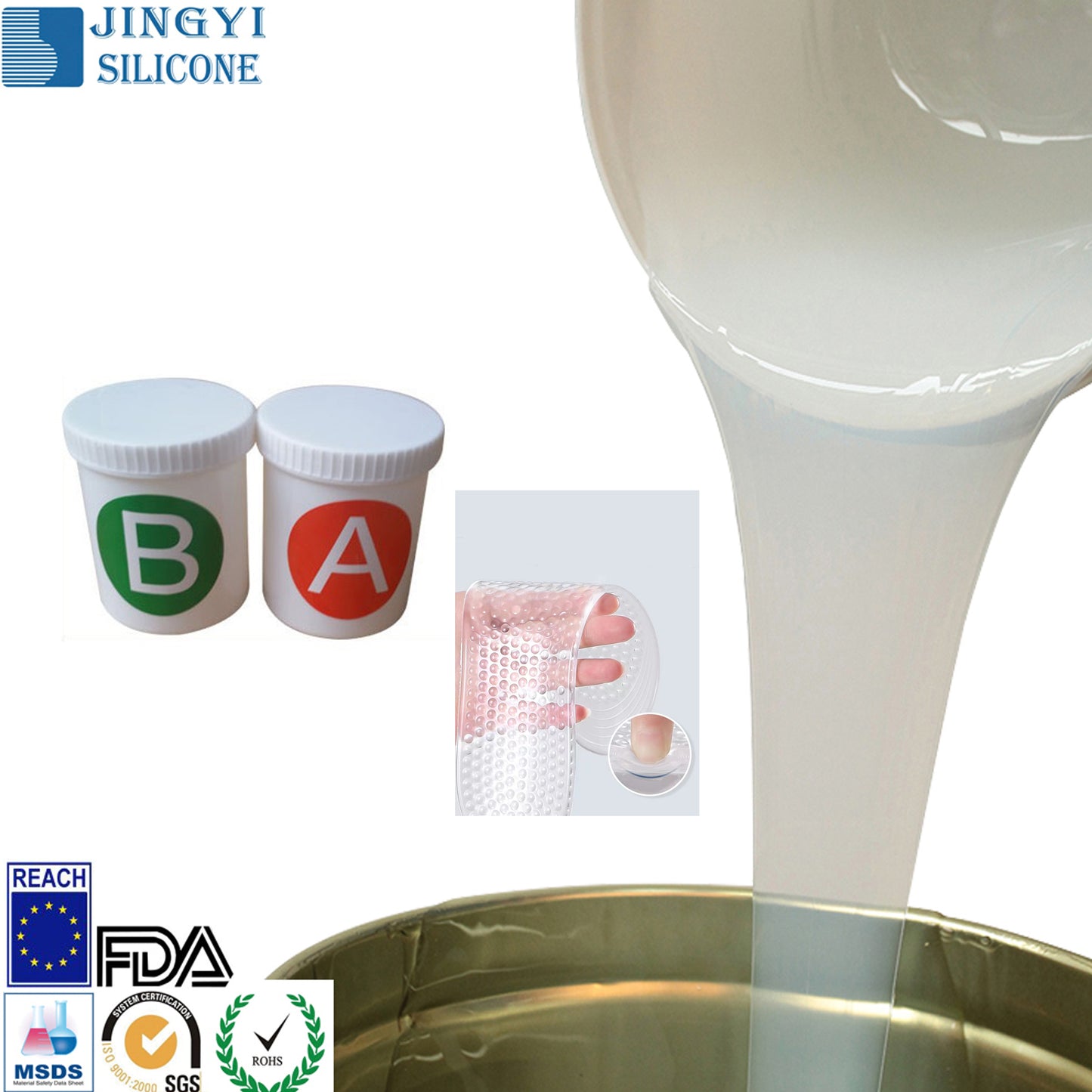 High Quality Transparent Liquid Silicone for Shoe Pads Soft Insoles Shoe Inserts Pads RTV 2 Platinum Silicone Rubber Wholesale