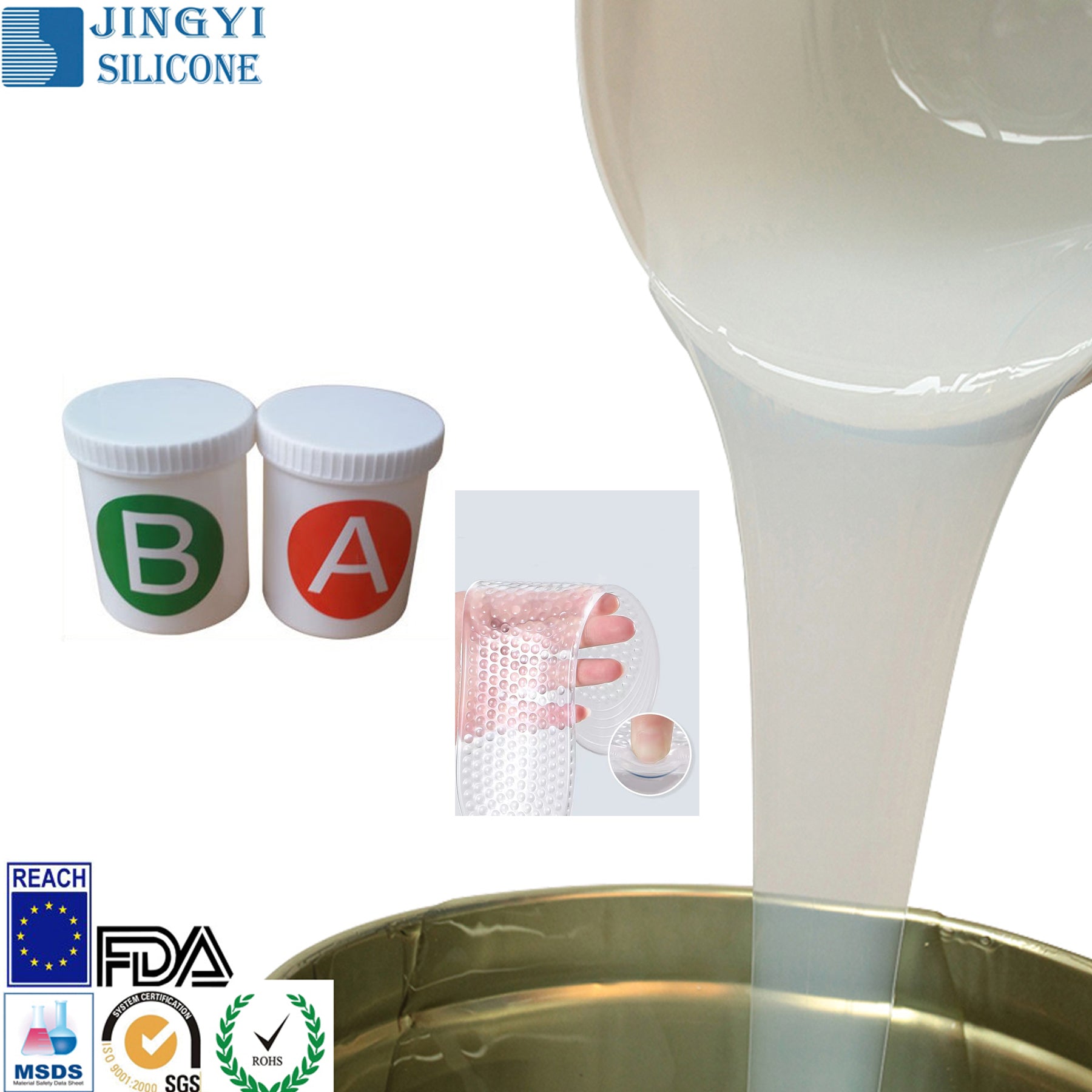 High Quality Transparent Liquid Silicone for Shoe Pads Soft Insoles Shoe Inserts Pads RTV 2 Platinum Silicone Rubber Wholesale