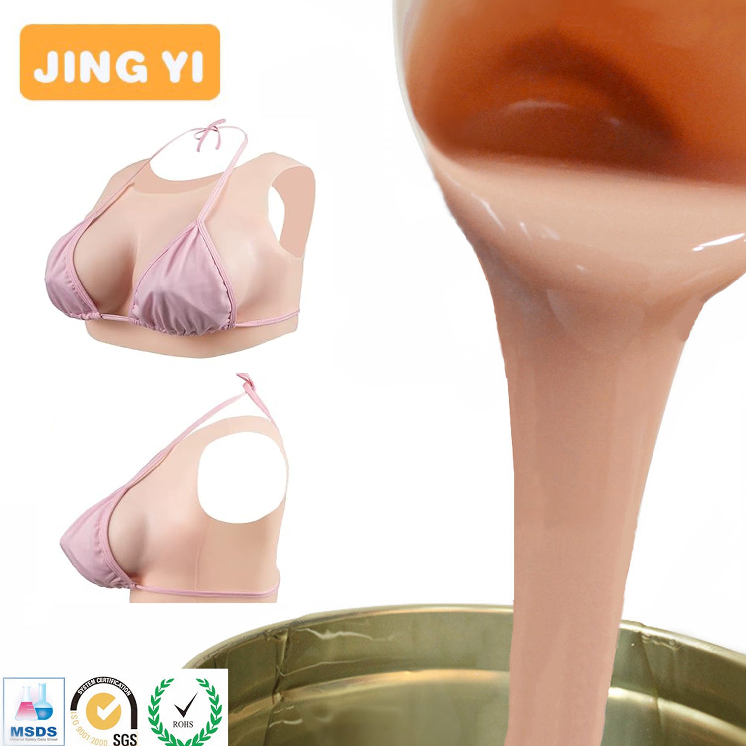 Custom Silicone and Rubber Manufacturer Liquid Rubber Products for Silicone Breastplate Boob Wholesale Skin Color Silicone