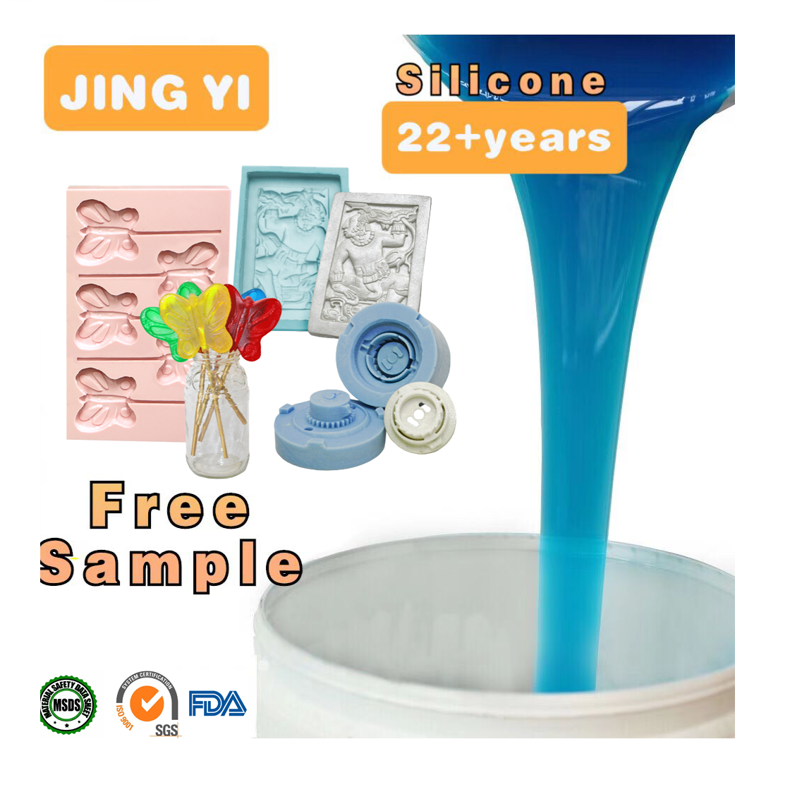Sale Food Grade Liquid Silicone Rubber AB RTV for Cake Molds Translucent Silicone 1:1 Candy Chocolate Molds Making