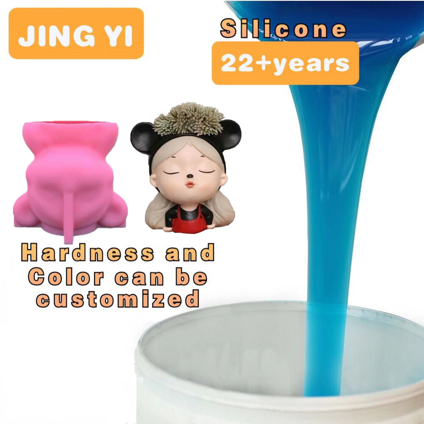 2024 Free Sample Silicon Rubber Rtv 2 Silicone for Polyurethane Casting Resin Candle Mold Making Small Object Castings