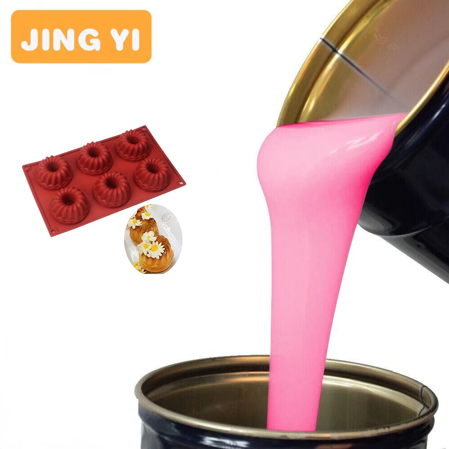 Factory Direct Free Sample RTV2 Clear Silicone Rubber for Chocolate Mold ,Cake Mold ,Candy Mould