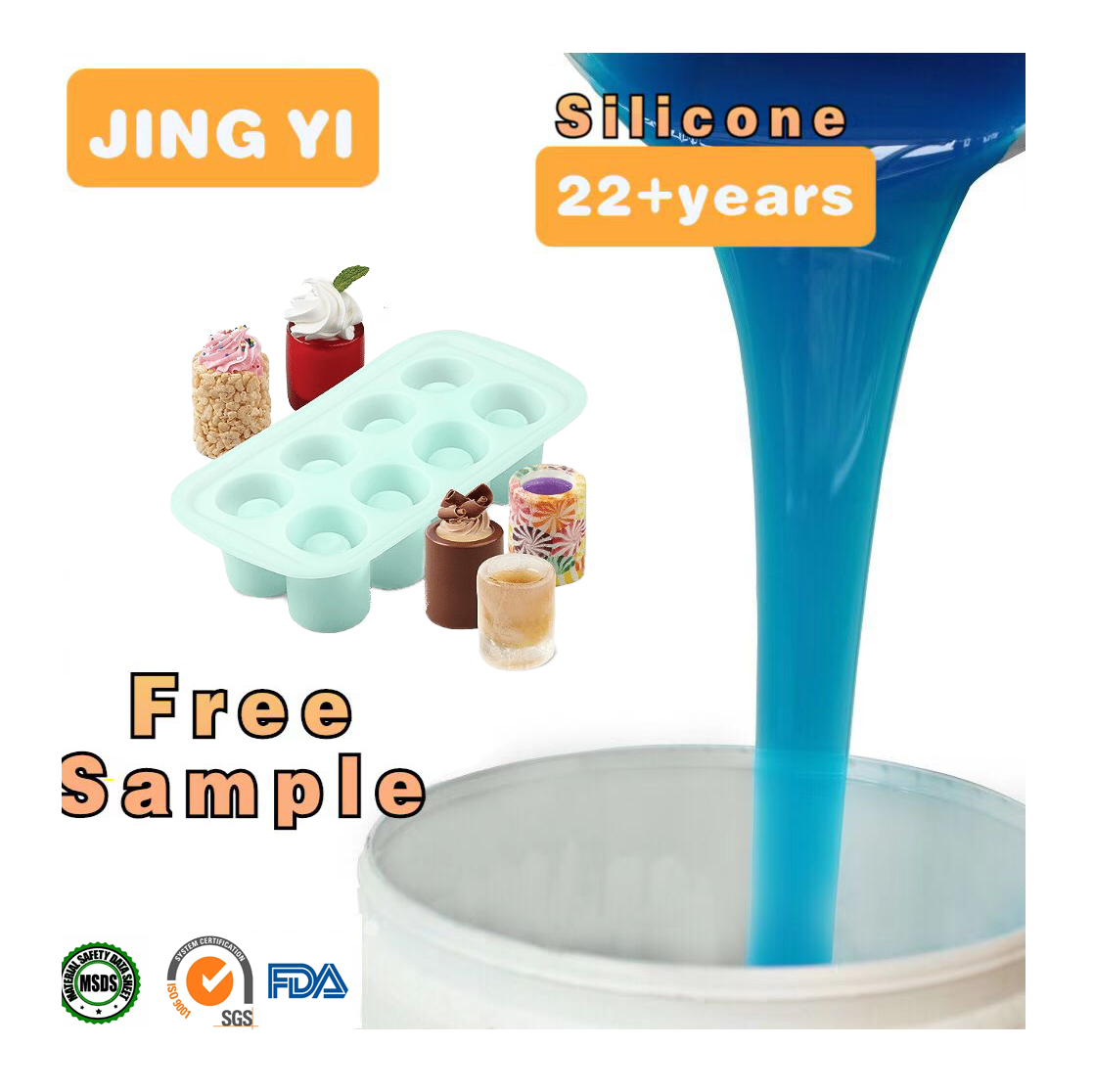 Food Grade Liquid Silicon Rubber for Chocolate Molds Silicone Gel for Cake Baking Molding RTV Making Molds for Food