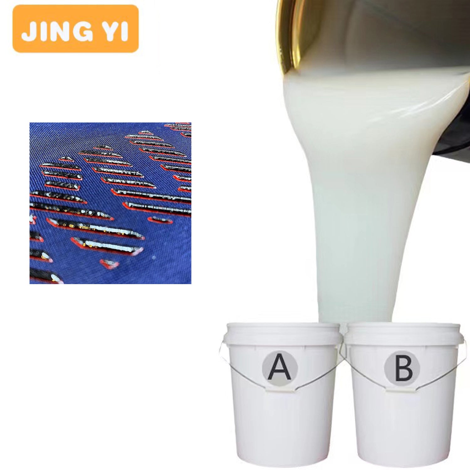 2024 New Style Transparent Liquid Silicone for Clothing Label logo Wholesale Food Grade RTV 2 Textile Tag Silicone Rubber