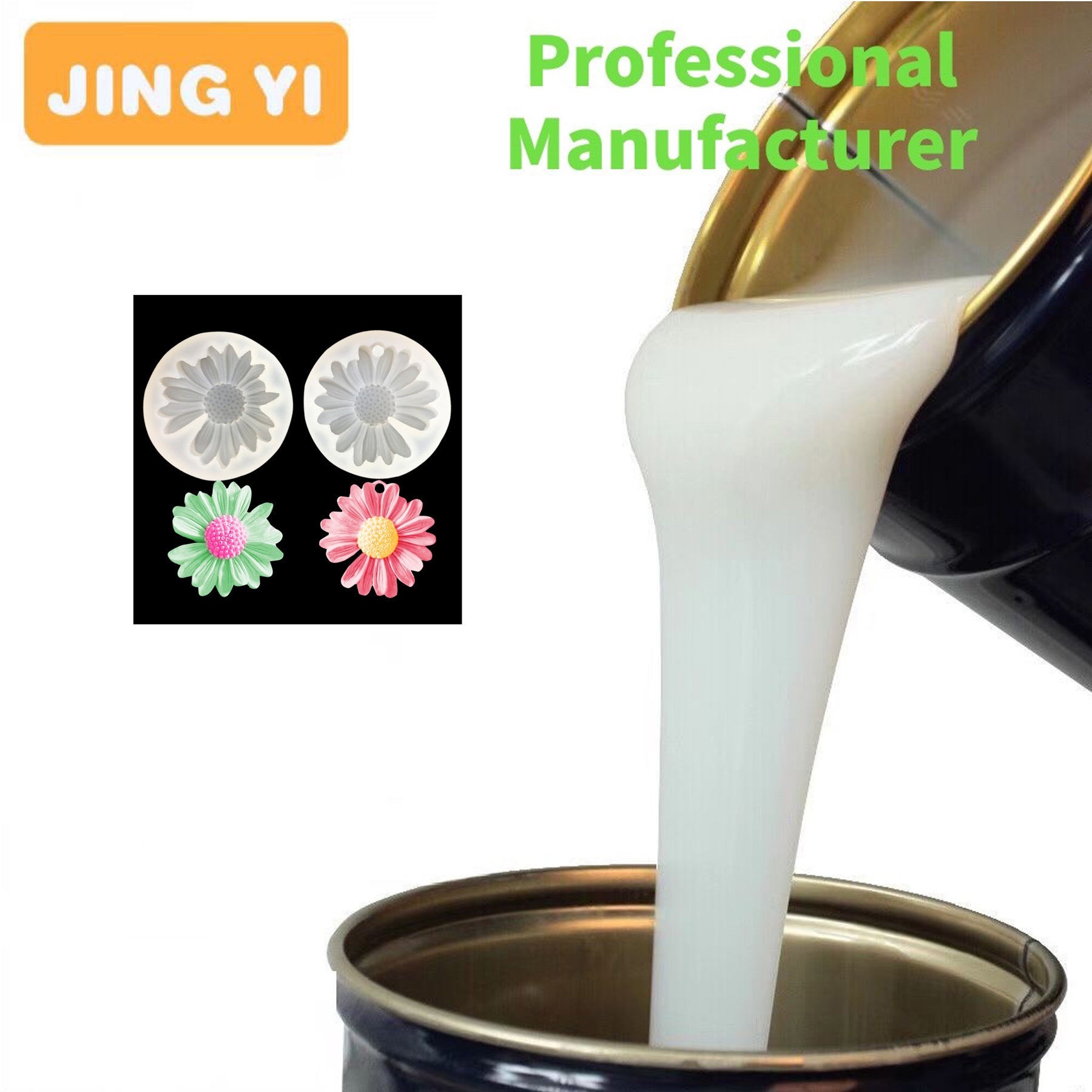 Tin Cure White Silicone Rubber Rtv2 Liquid Rubber Make Handicraft Products for Soap Mold Vase Mold