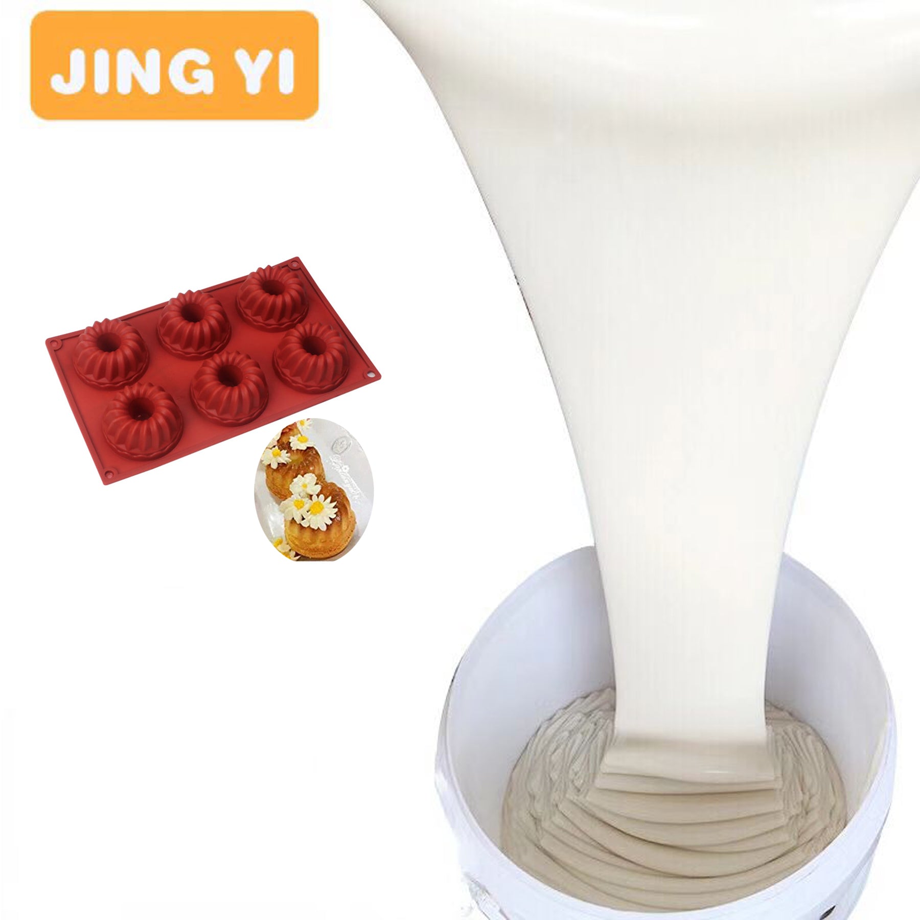 Factory Direct Free Sample RTV2 Clear Silicone Rubber for Chocolate Mold ,Cake Mold ,Candy Mould