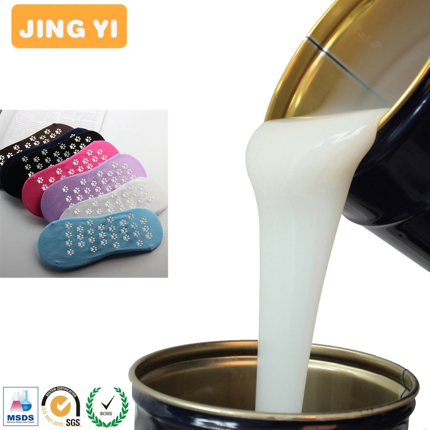 2024 New Liquid Soft Silicone for Yoga Ballet Non-slip Socks Silicone Socks Wholesale Platinum Textile Tag Silicone Rubber