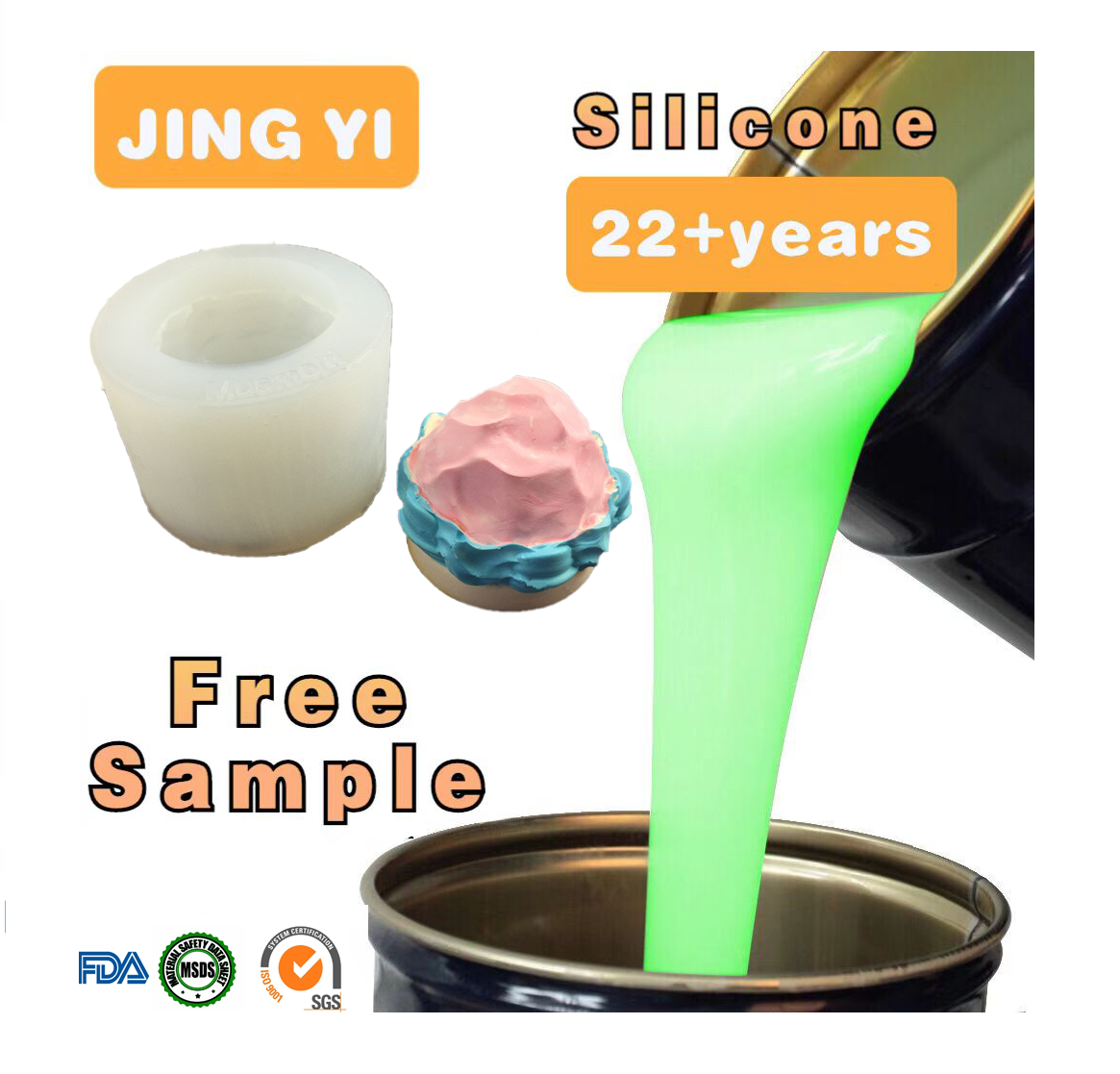 Silicone Manufacturer Rtv2 Liquid Silicone Rubber Material for Concrete/gypsum Molds 3D Wall Decoration Ceiling Mold Making