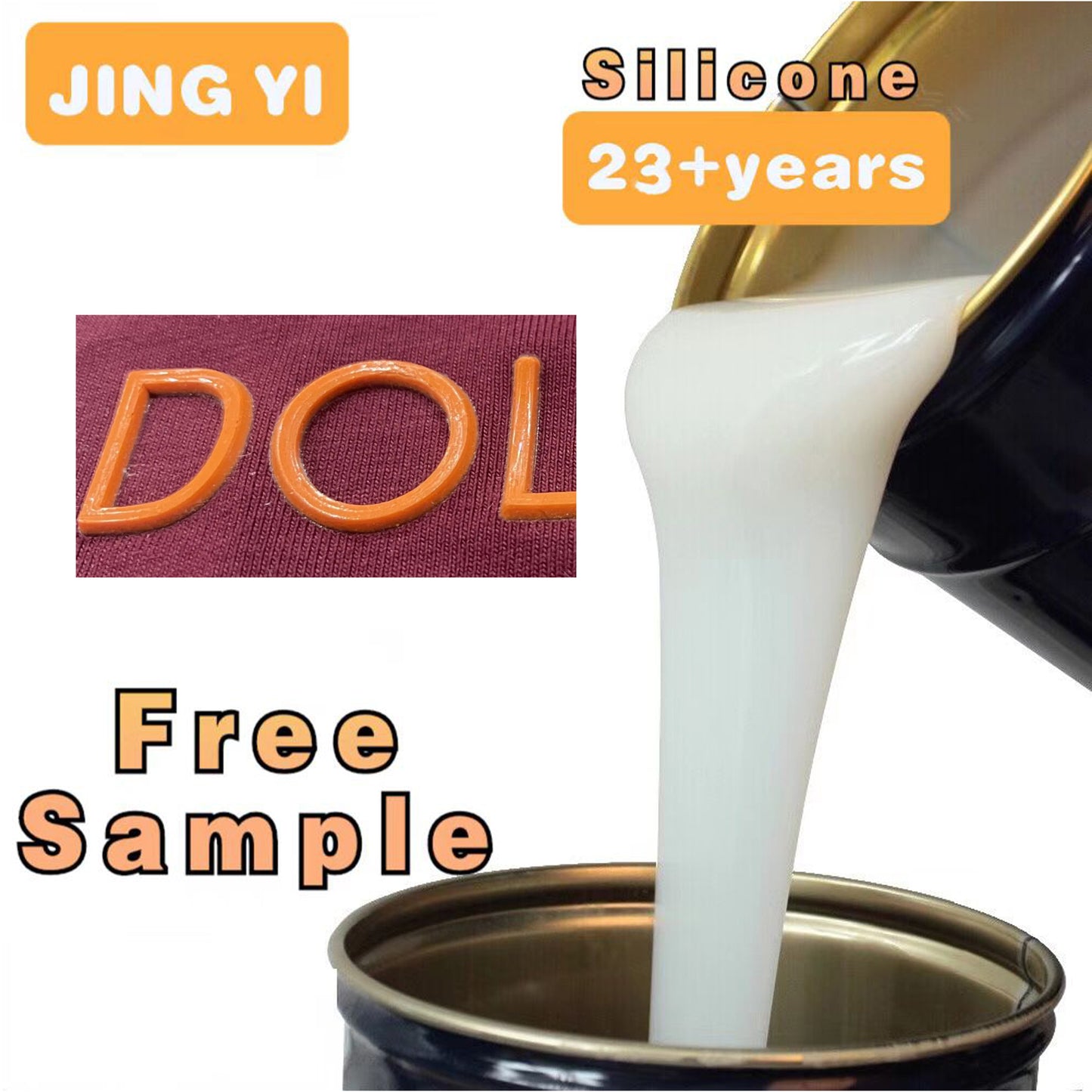 Free Sample Liquid Silicone for Fabric Clothing Labels Clear Silicone Rubber for Dressing Tag