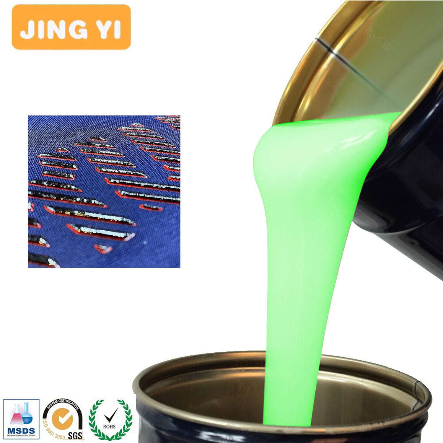 2024 New Style Transparent Liquid Silicone for Clothing Label logo Wholesale Food Grade RTV 2 Textile Tag Silicone Rubber