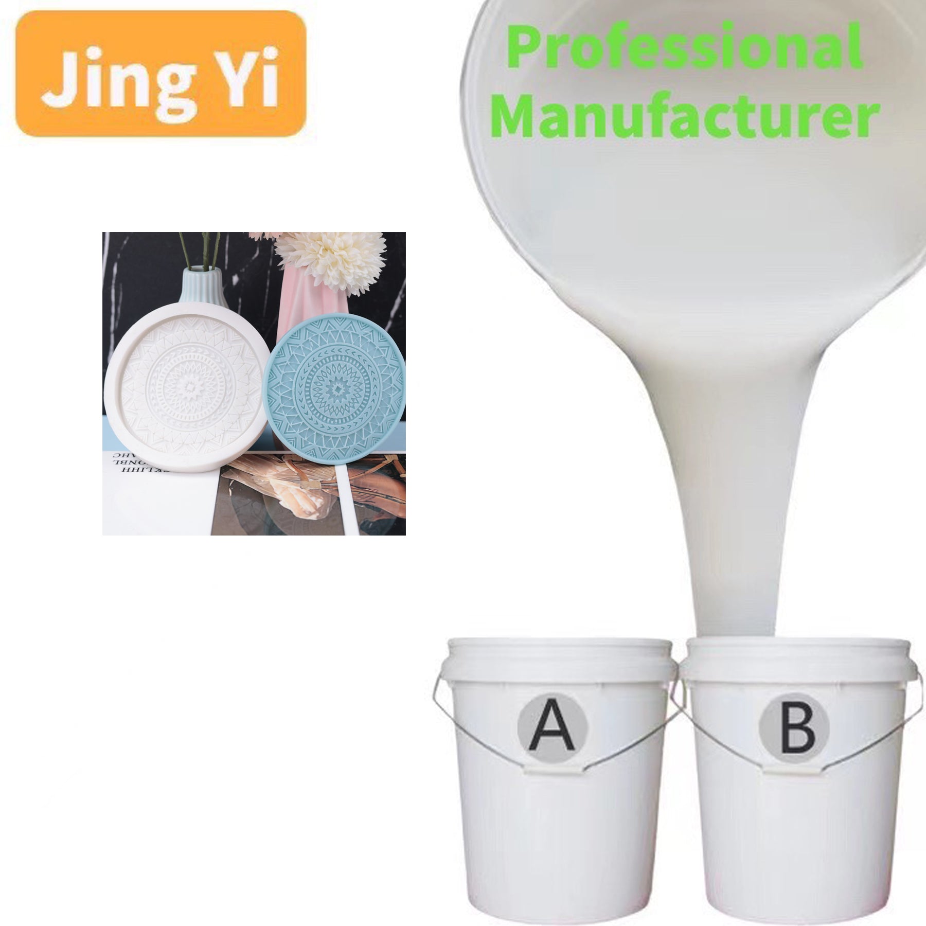 Pattern Is Seen Clearly Silicon Rubber Raw Material RTV2 for Casting Concrete Plaster Mold