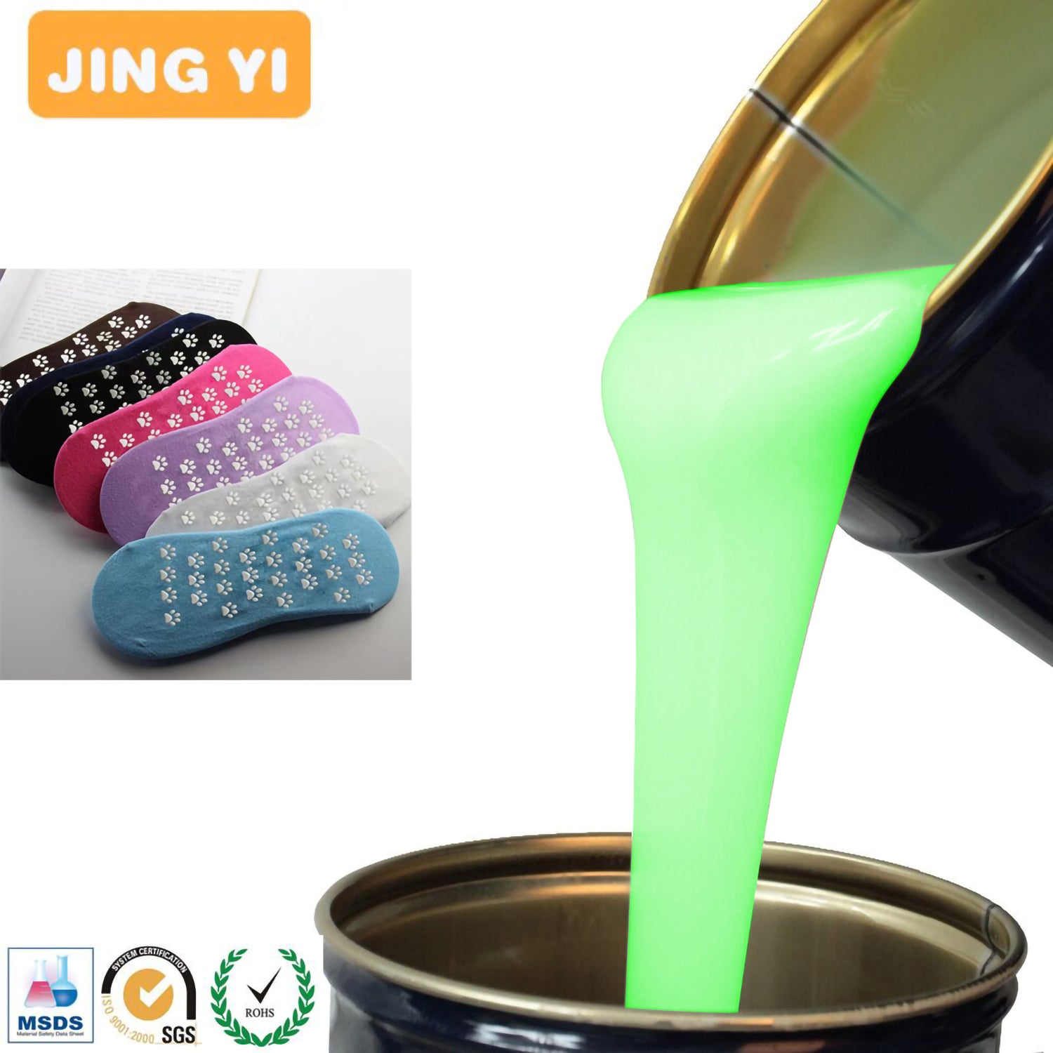 2024 New Liquid Soft Silicone for Yoga Ballet Non-slip Socks Silicone Socks Wholesale Platinum Textile Tag Silicone Rubber