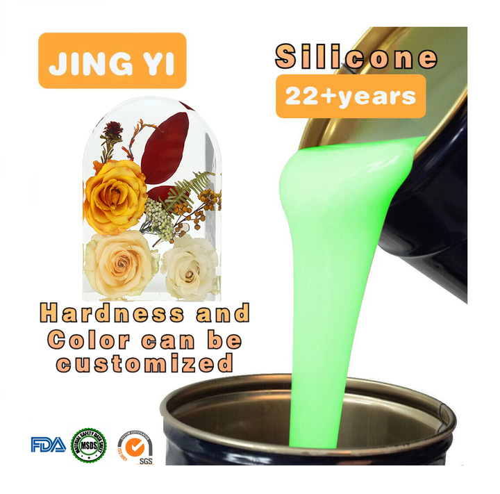 High Transparent Liquid Silicone Rubber for Filling 3D Flower Resin Craft Specimens Mold Elastic Epoxy Artwork Crafting Silicone