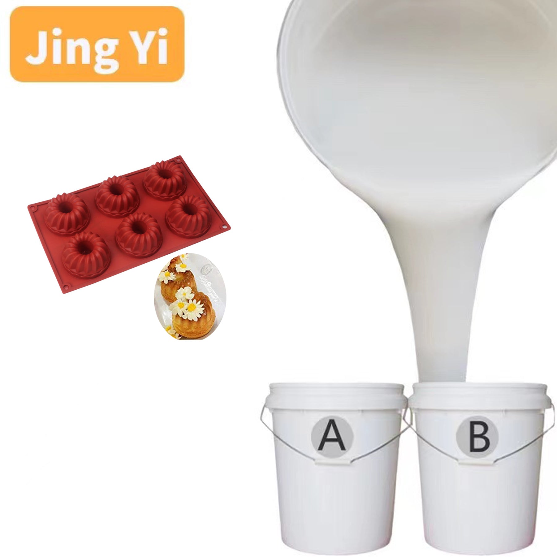 Factory Direct Free Sample RTV2 Clear Silicone Rubber for Chocolate Mold ,Cake Mold ,Candy Mould