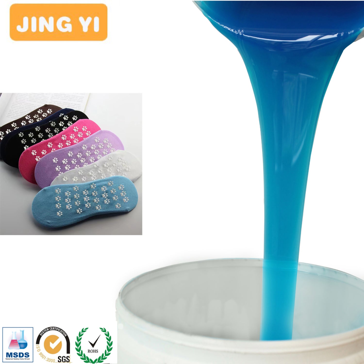 2024 New Liquid Soft Silicone for Yoga Ballet Non-slip Socks Silicone Socks Wholesale Platinum Textile Tag Silicone Rubber